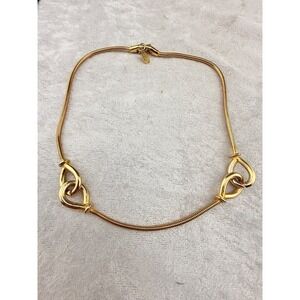 Vintage Snake Chain Necklace Gold Tone Signed Beehive 16"